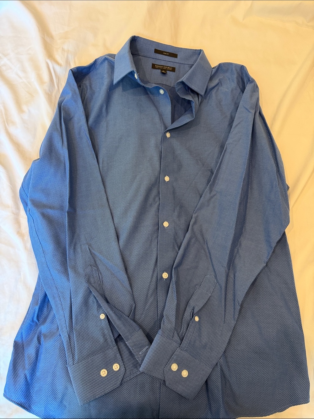 Banana Republic Men's Blue Microdot Dress Shirt
